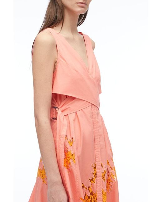 3.1 Phillip Lim Natural Wrap Front Squiggle Lace Dress