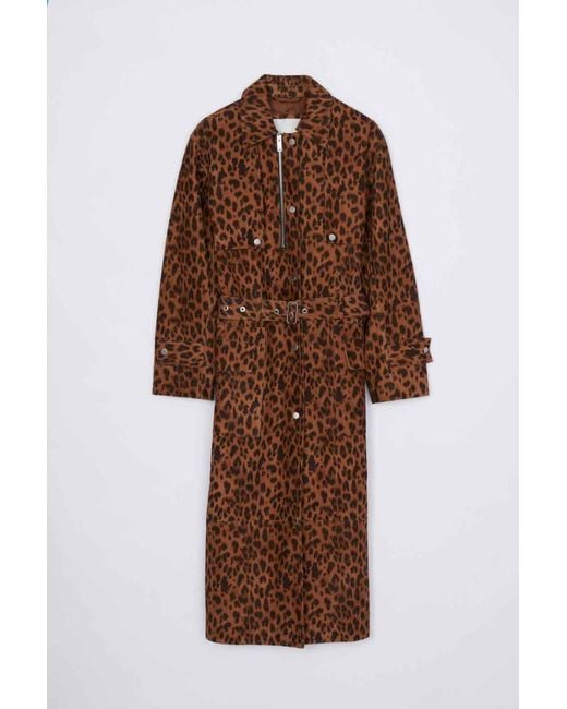 3.1 Phillip Lim Brown Print Trench Coat