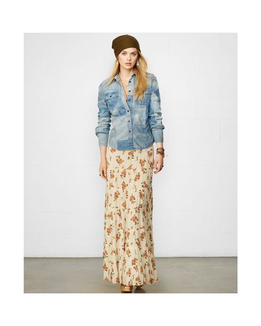 Denim & Supply Ralph Lauren Tiered Floralprint Maxi Skirt | Lyst