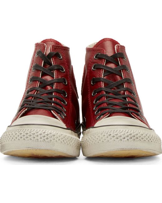 chuck taylor red leather