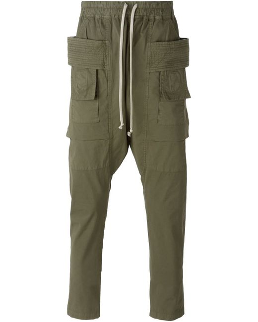 DRKSHDW by Rick Owens Green Drop Crotch Cargo Pants for men