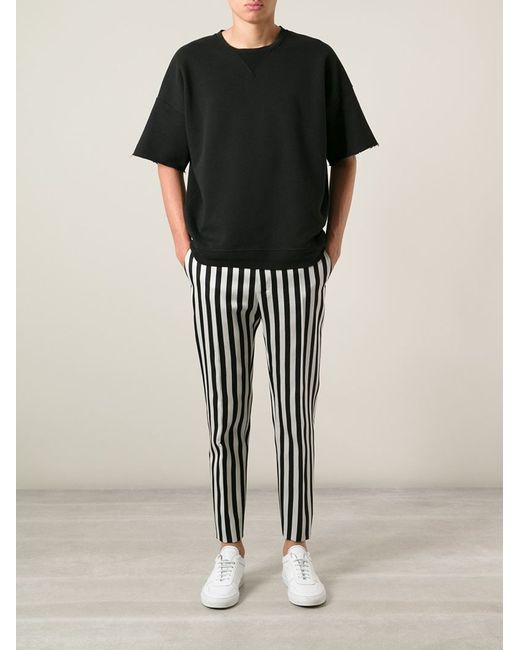 Dolce & Gabbana Black Striped Trousers for men