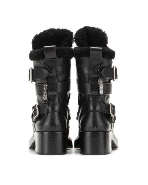 Shearling biker cheap boots