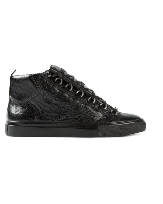 Balenciaga Arena High-Top Leather Trainers in Black for Men | Lyst UK