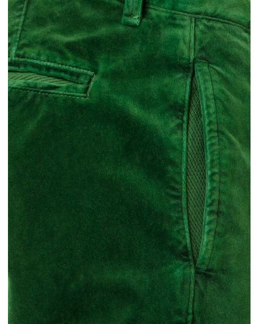 Massimo Alba Green Velvet Slim Trousers for men