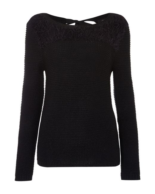 Therapy Fluffy Tie Back Jumper in Black - Save 60% | Lyst