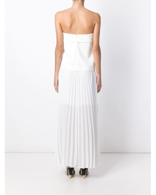 A.L.C. White Pleated Strapless Dress