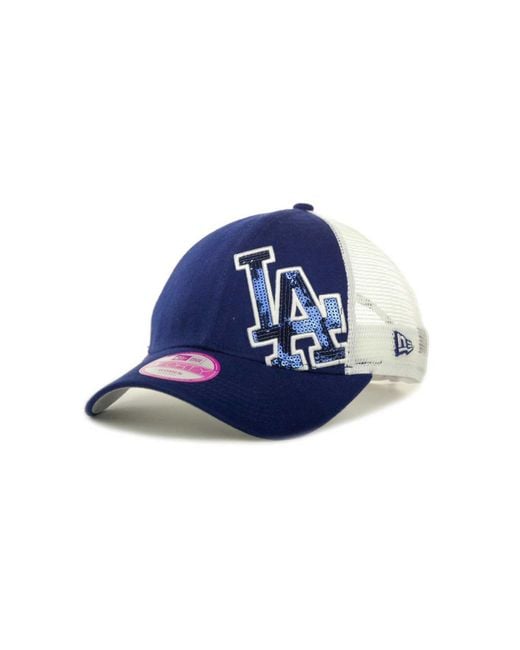KTZ White Womens Los Angeles Dodgers Sequin Shimmer 9forty Cap