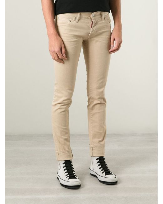 Confidential ball neighbor DSquared² 'short Crotch Slim Bottom' Jeans in Natural for Men | Lyst