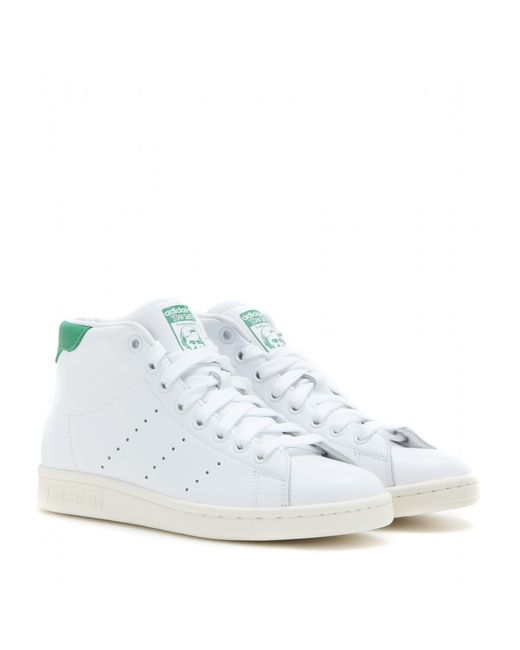 adidas Stan Smith Mid Leather High-top Sneakers in Green | Lyst