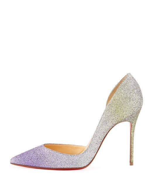 white christian louboutin sneakers - Christian louboutin Iriza Glitter Ombr Half D\u0026#39;Orsay Pumps in ...