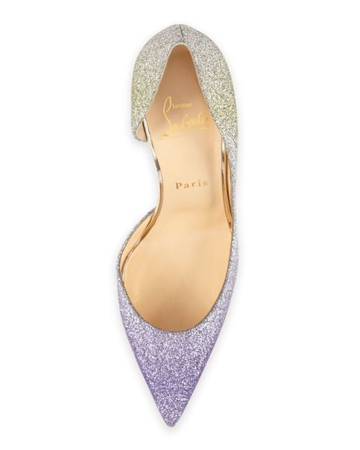 Christian louboutin Iriza Glitter Ombr Half D\u0026#39;Orsay Pumps in ...