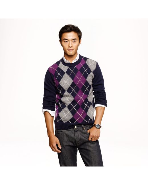 J.Crew Harley Argyle Sweater in Brown 
