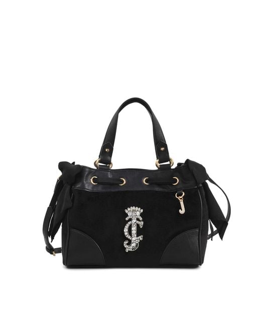 Juicy Couture Black Mini Daydreamer Velvet Bag