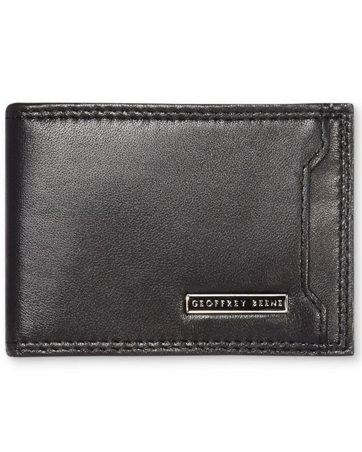 Geoffrey Beene Black Mead Front Pocket Gift-boxed Wallet for men