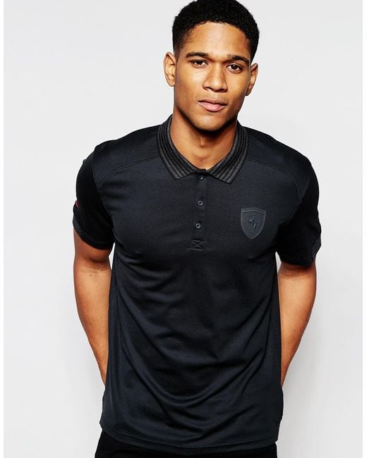 PUMA Ferrari Polo Shirt in Black for Men | Lyst