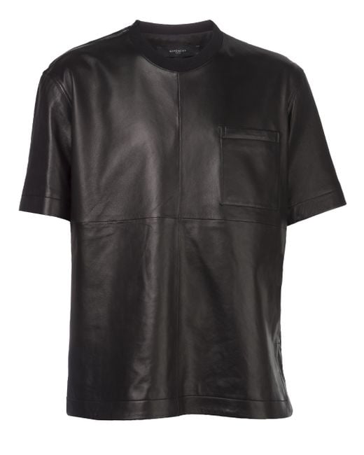 Givenchy Leather Tshirt in Black for Men Lyst