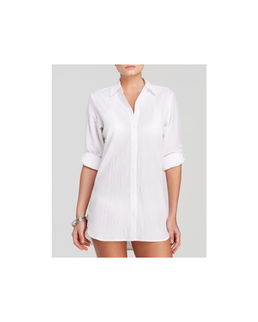  Tommy  bahama  Crinkle Boyfriend Shirt  Swim  Cover Up  in 