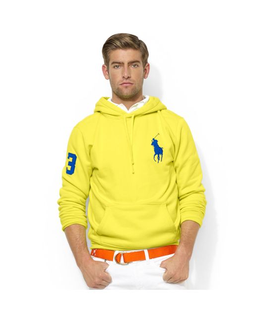 Ralph Lauren Polo Big Pony Beach Fleece Pullover Hoodie in Yellow for Men |  Lyst