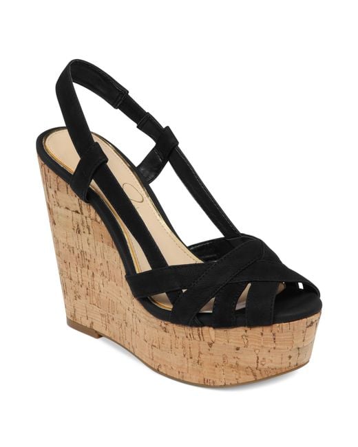 Jessica simpson black wedge sandals new arrivals