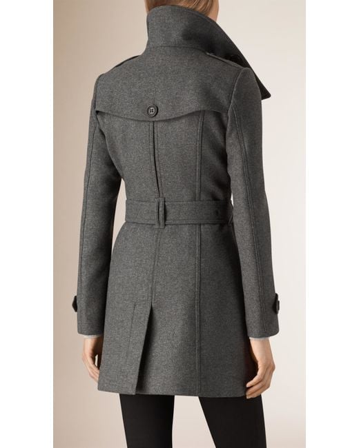 Burberry Gray Wool and Cashmere-Blend Trench Coat