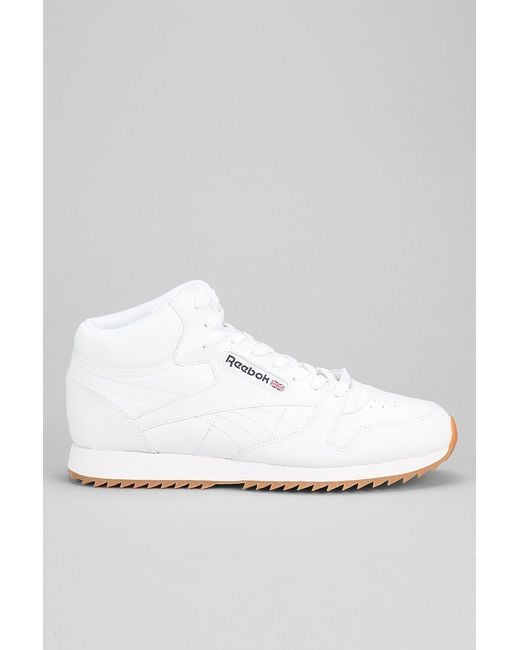 Reebok Classic Leather Midtop Sneaker in White for Men | Lyst