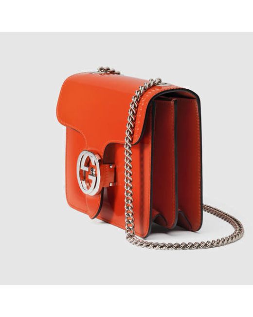 Gucci Gucci Interlocking Leather Bag in Orange | Lyst