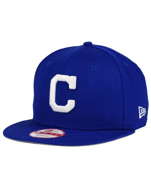 KTZ Blue Cleveland Indians C-dub 9fifty Snapback Cap for men