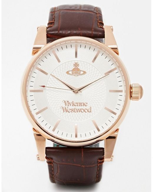 Vivienne Westwood Brown Leather Strap Watch for men