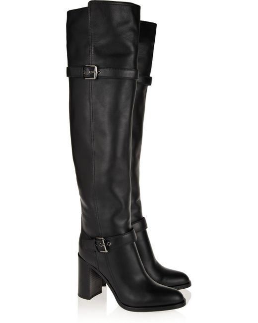 Gianvito Rossi Black Leather Over-The-Knee Boots