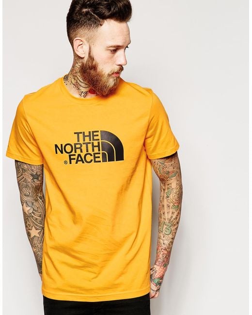 The North Face Yellow T-Shirt With Logo Print for men