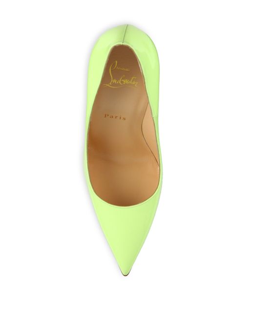 Christian louboutin So Kate Patent Leather Pumps in Green (Yellow ...
