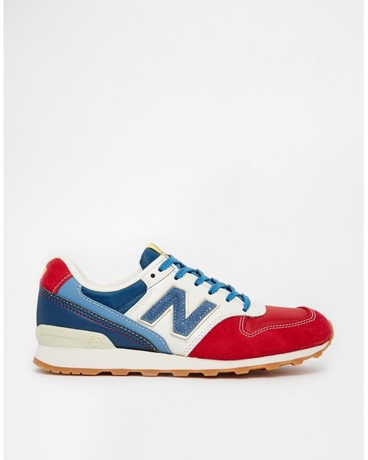 New Balance 996 Suede Red White  Blue Sneakers