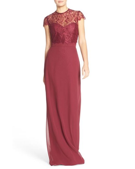 Hayley paige occasions Strapless Chiffon A-line Gown With