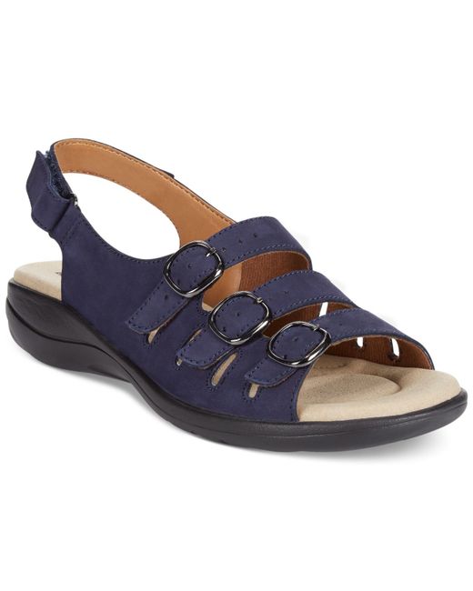 Clarks Collection Women s Saylie Medway Flat Sandals in Blue Lyst