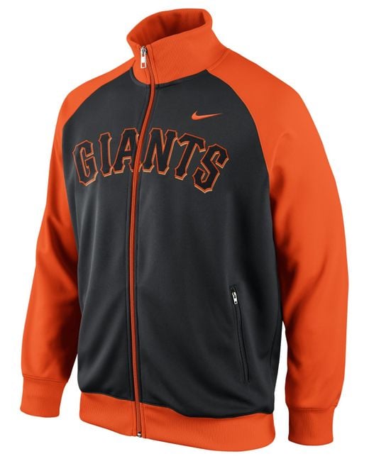 Nike Mens San Francisco Giants Track Jacket in Orange for Men | Lyst