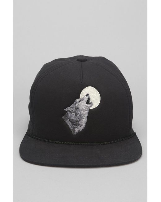 Coal Black The Lore Wolf Snapback Hat for men