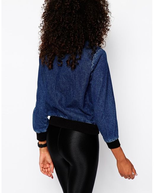 American Apparel Denim Bomber Jacket in 