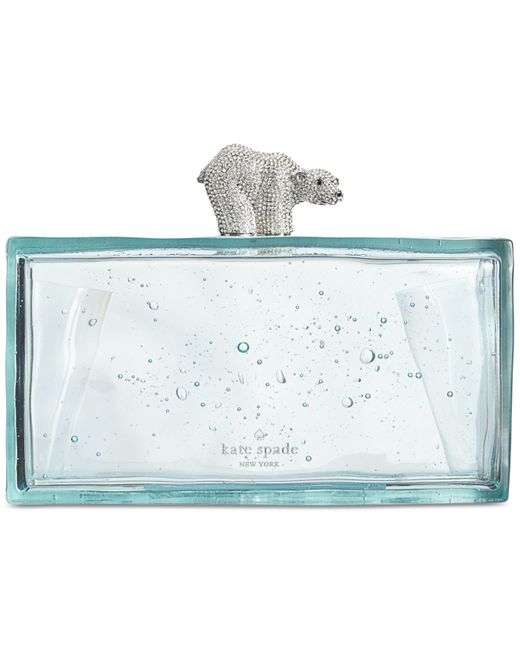 Kate Spade Caution To The Wind Polar Bear Clutch in Blue | Lyst