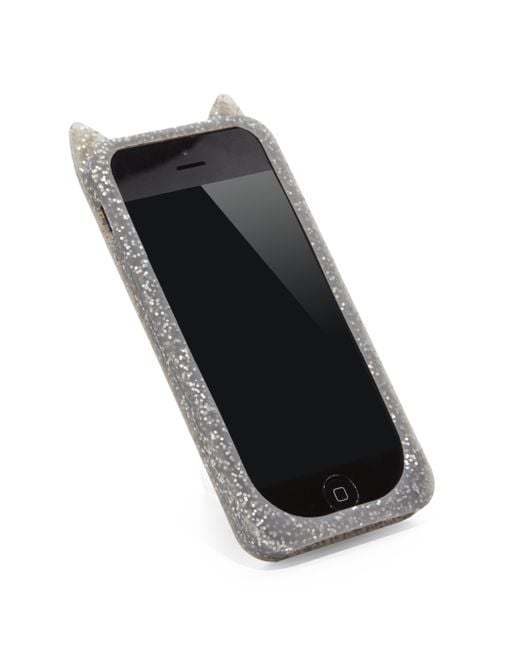 Kate Spade Glitter Cat Silicone Iphone 5/5S Case in Metallic | Lyst