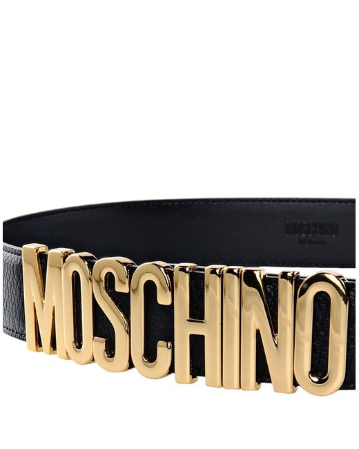 Moschino Leather Belt in Metallic for Men | Lyst