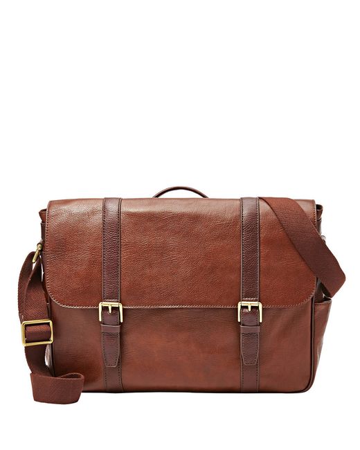 Fossil Leather Messenger Bag in Brown for Men (Cognac) | Lyst