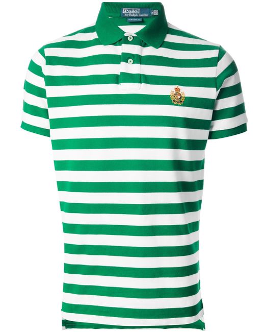 Polo Ralph Lauren Green Striped Polo Shirt for men