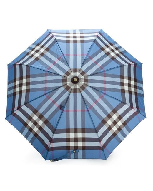 Burberry Blue Checked Umbrella
