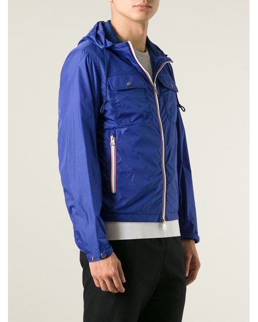 Moncler 'Lyon' Windbreaker Jacket in Blue for Men | Lyst UK