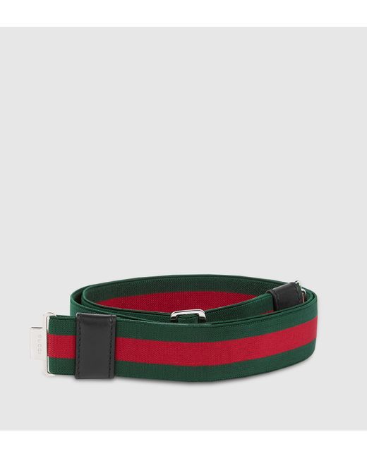 Gucci Green Elastic Web Belt for men