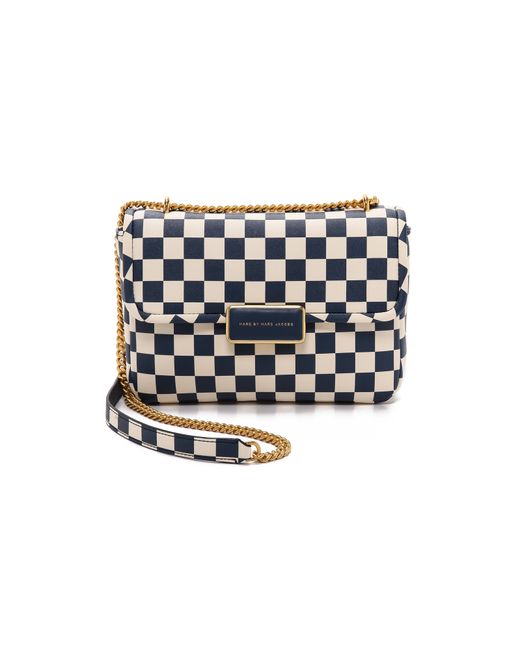 Marc By Marc Jacobs Natural Checkered Rebel 24 Bag - Deep Blue Multi