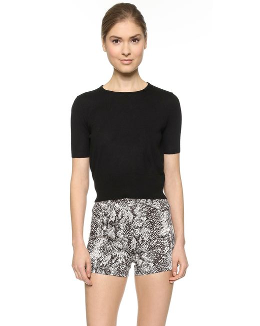Tamara Mellon Short Sleeve Cashmere Sweater - Black