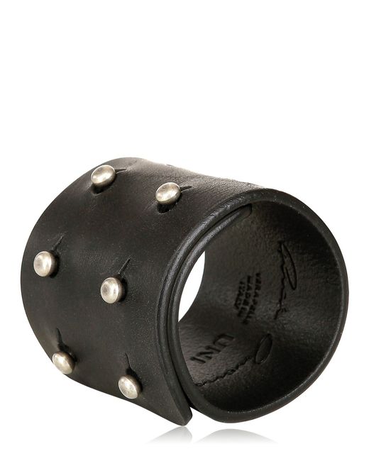 Rick Owens Black Leather Cuff Bracelet