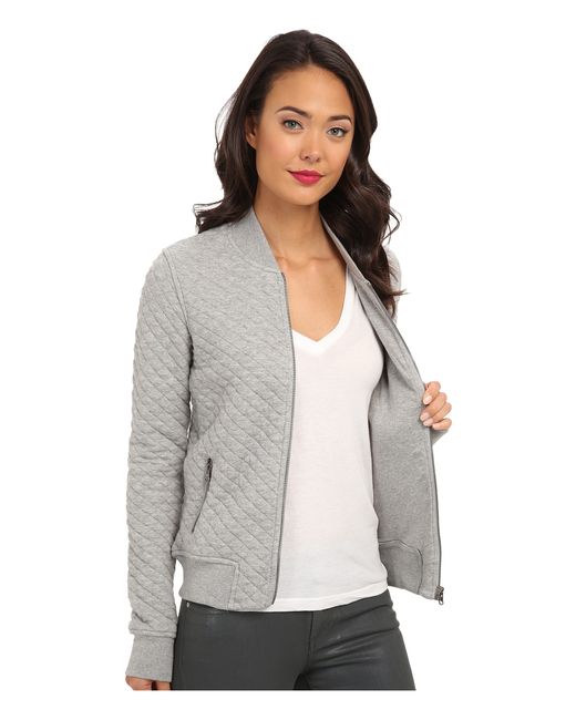 Converse Gray Quilted Bomber Jacket